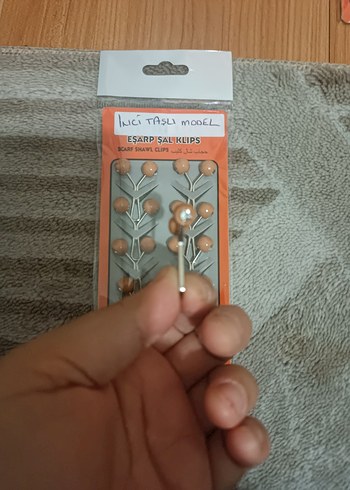 Bej Eşarp Şal Klipsleri 12 adet - Görsel 2