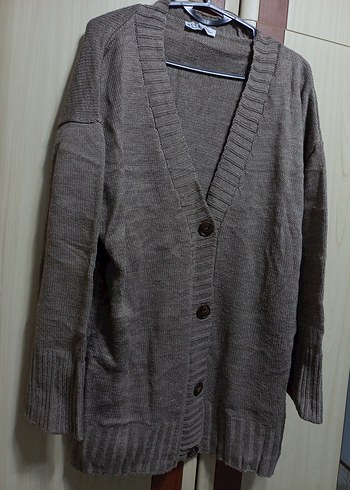 Suud Collection Düğmeli kahverengi Midi Kadın Hırka