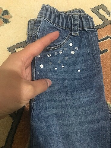 6 Yaş Beden mavi Renk Kız çocuk kot pantolon