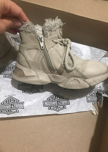 Bej Kürklü Kız Çocuk Botu - Görsel 4