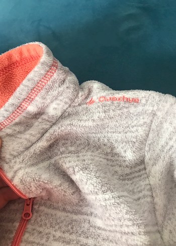 Gri Kız çoçuk Yarım Fermuarlı Yüksek Yakalı Polar - Görsel 4