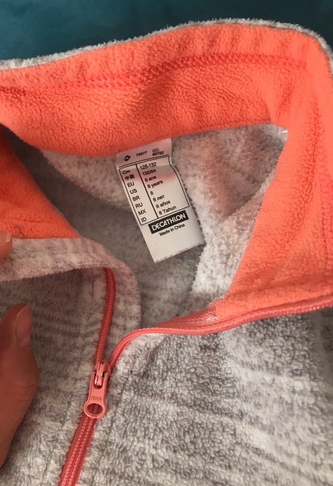 Gri Kız çoçuk Yarım Fermuarlı Yüksek Yakalı Polar - Görsel 3