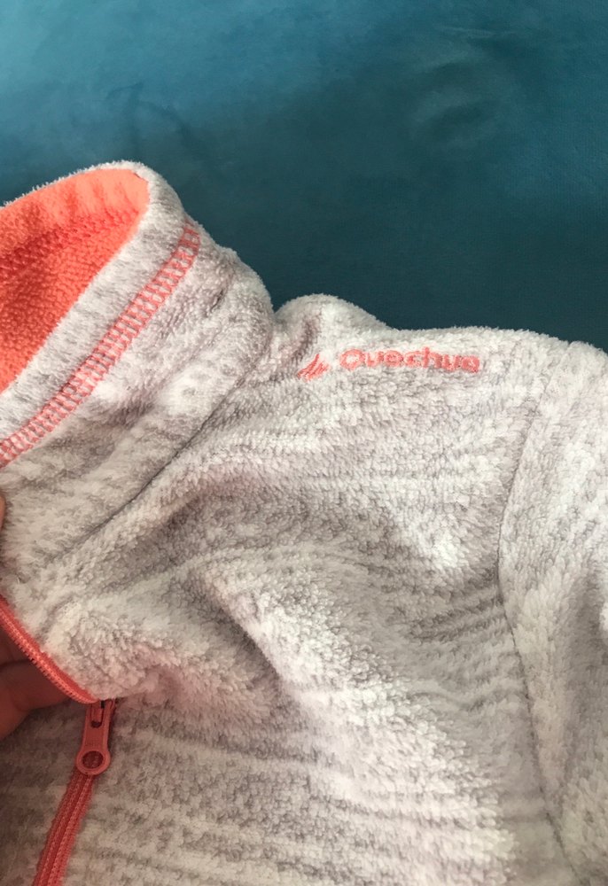 Gri Kız çoçuk Yarım Fermuarlı Yüksek Yakalı Polar - Görsel 4