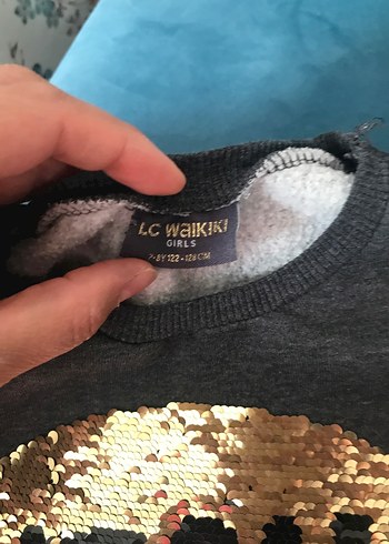 Gri Baskılı Kız  Çocuk Sweatshirt - Görsel 2