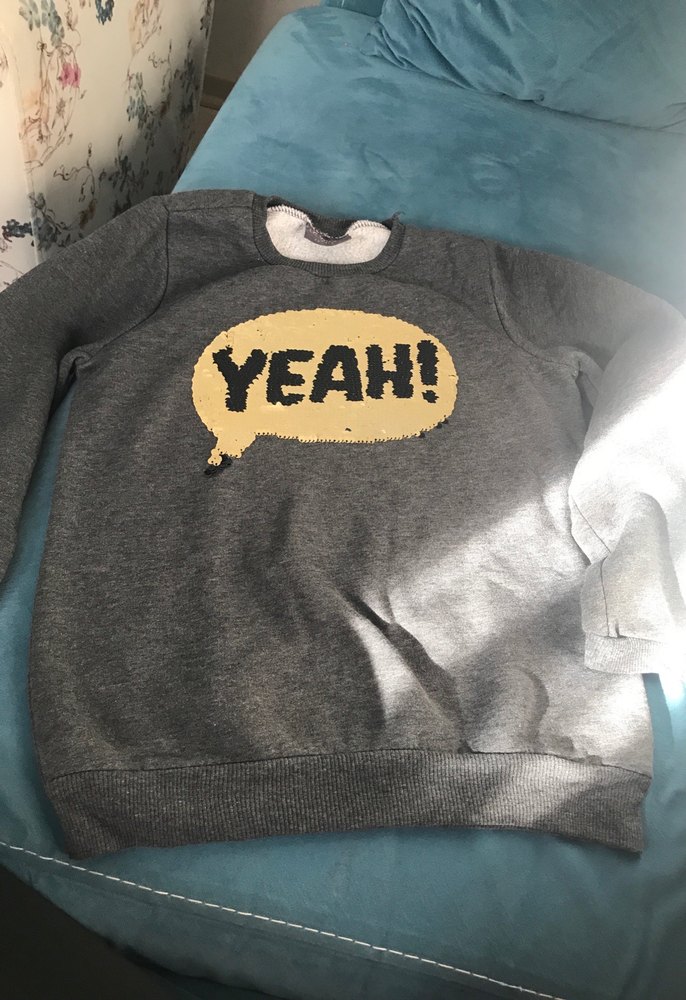 Gri Baskılı Kız  Çocuk Sweatshirt - Görsel 3