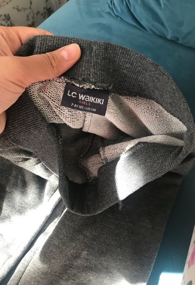 Gri Kız çoçuk Sweatpant, Ayarlanabilir Kemerli - Görsel 2