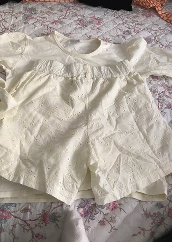 Beyaz Fırfırlı  Kız çoçuk Takımı - Görsel 6