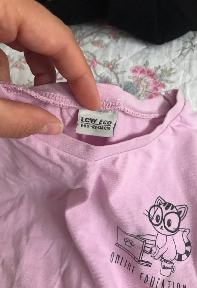 Pembe Kısa Kollu Pamuklu Kız Elbisesi - Görsel 2