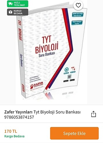 Beden TYT BİYOLOJİ SORU BANKASI ZAFER YAYINLARI