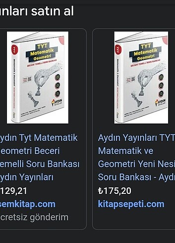 Beden TYT MATEMATİK GEOMETRİ SORU BANKASI AYDIN YAYINLARI