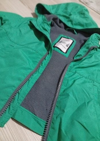 Erkek Çocuk Yeşil Fermuarlı Kapüşonlu Ceket - Görsel 4