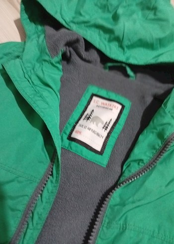 Erkek Çocuk Yeşil Fermuarlı Kapüşonlu Ceket - Görsel 3