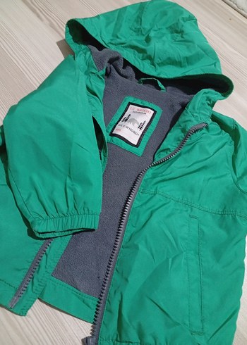 Erkek Çocuk Yeşil Fermuarlı Kapüşonlu Ceket - Görsel 2