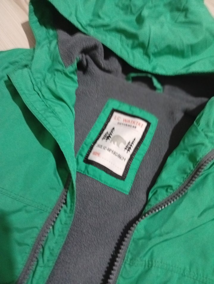 Erkek Çocuk Yeşil Fermuarlı Kapüşonlu Ceket - Görsel 3