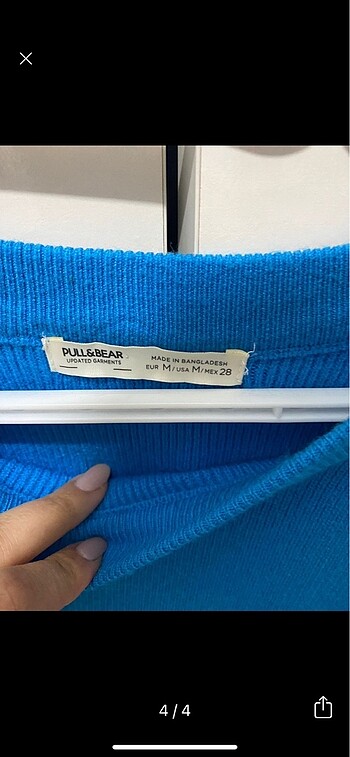 m Beden lacivert Renk Pull and bear fitilli triko kazak