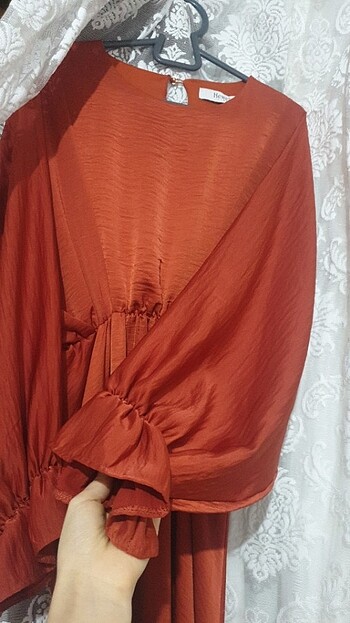 s Beden turuncu Renk Elbise