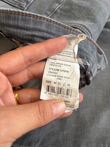 31 Beden gri Renk Kot pantolon