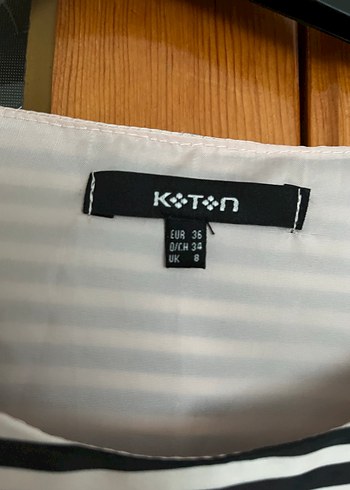 Koton Koton Çizgili Midi Kadın Elbise