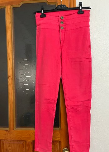 Diğer Düğmeli Pembe Pantolonu