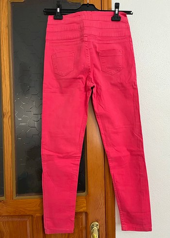 Düğmeli Pembe Pantolonu