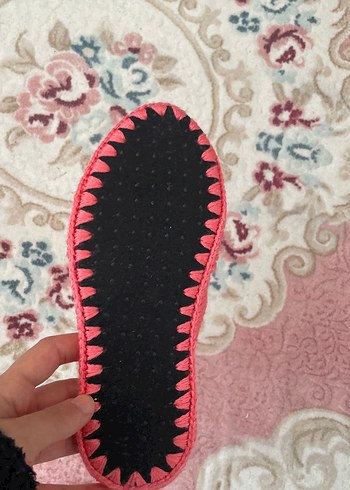 Kız Pembe Örgü Sıcak Ev Terliği - Görsel 3