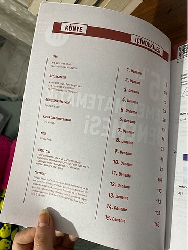 Beden Ünlü Yayınları 15 li Temel Matematik denemesi Tyt