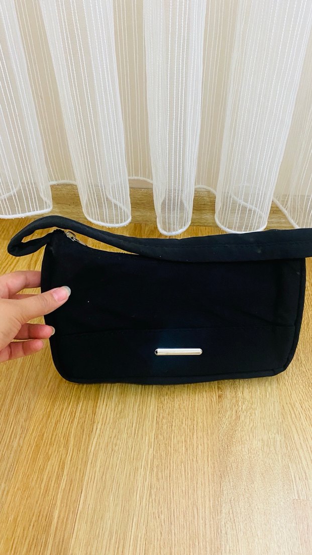 Siyah Süet Tokalı Kadın Çantası - Görsel 2