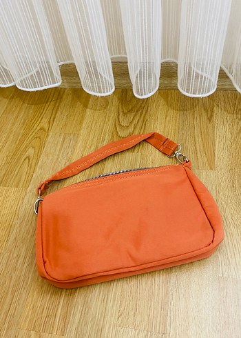 Turuncu Süet Fermuarlı Kadın Çanta - Görsel 2