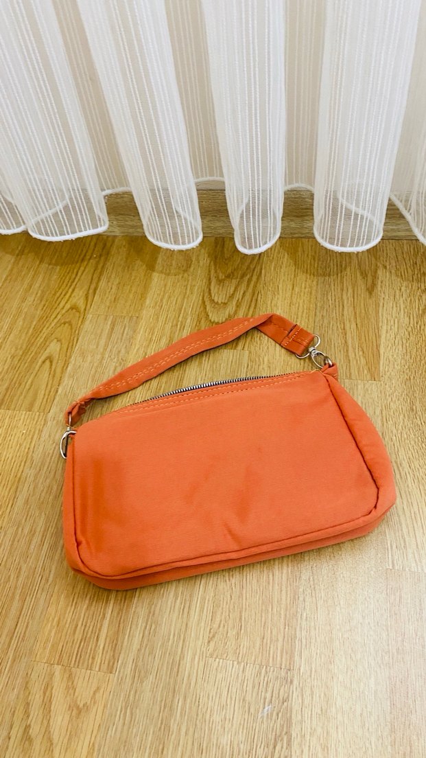 Turuncu Süet Fermuarlı Kadın Çanta - Görsel 2