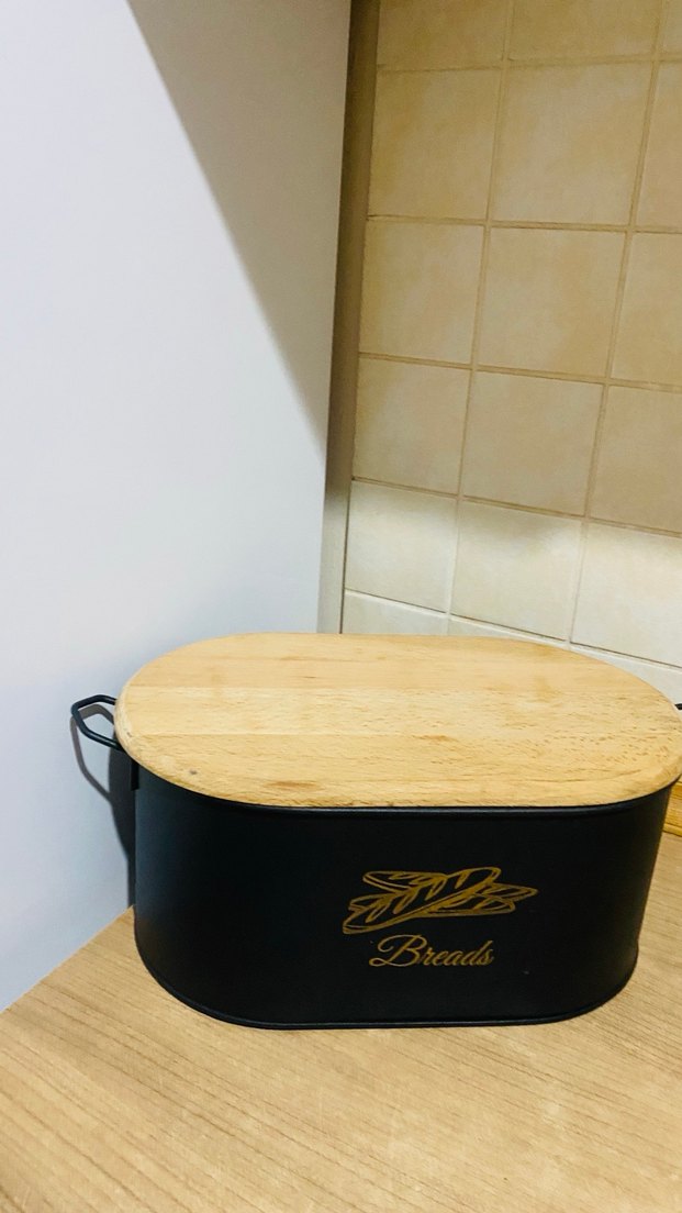 Siyah Ekmek Kutusu Ahşap Kapaklı - Görsel 3