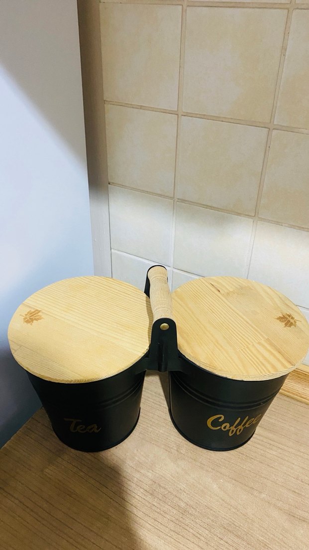 Ahşap Kapaklı Siyah Mutfak Saklama Seti - Görsel 4