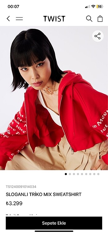 Twist Crop Sweatshirt Takim
