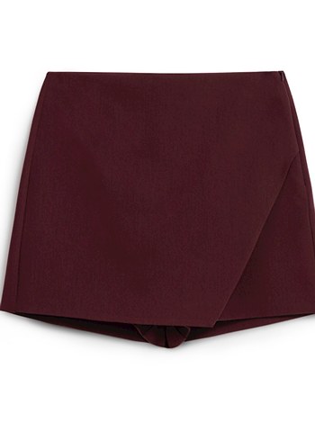 36 Beden bordo Renk Bordo anvelop Mini şort etek