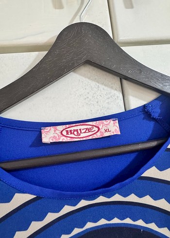 Mavi Desenli Bohem Uzun Kollu Tunik - Görsel 2