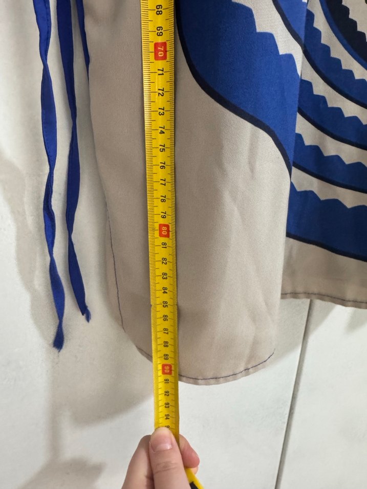 Mavi Desenli Bohem Uzun Kollu Tunik - Görsel 3