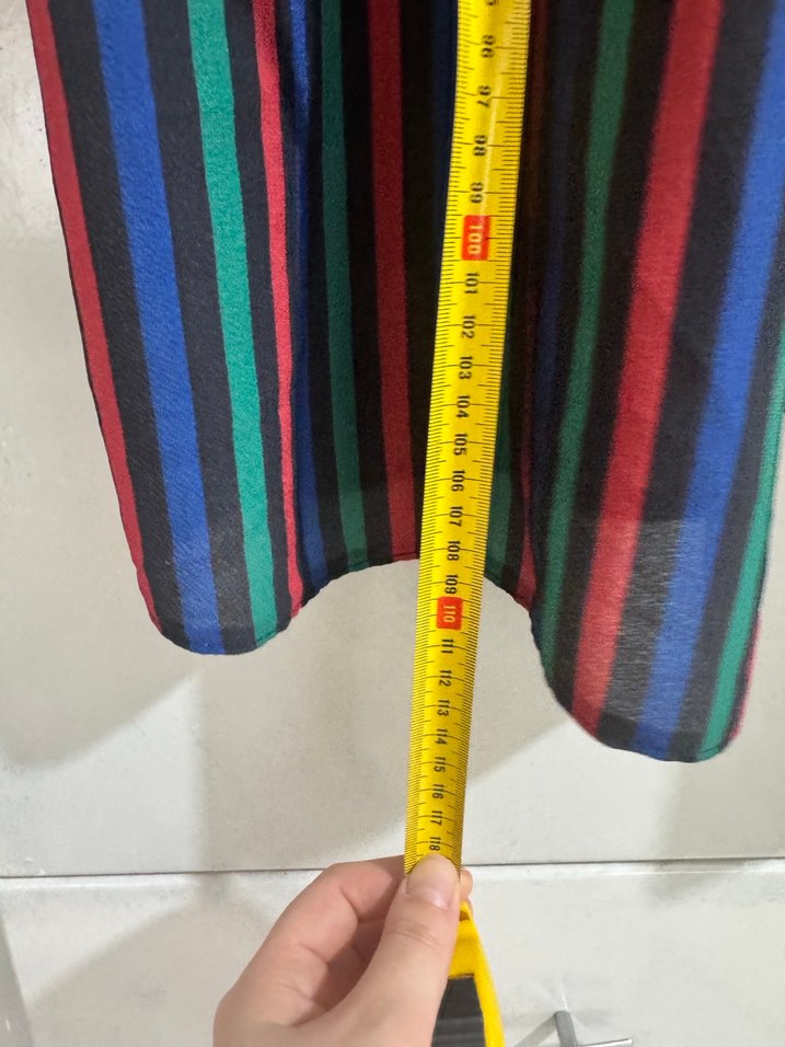 Çok Renkli Uzun Kadın Gömlek Elbise - Görsel 4