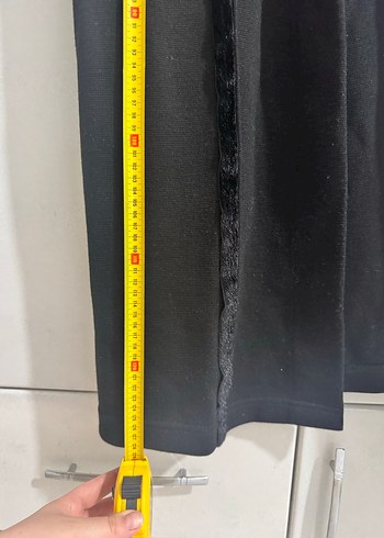 Siyah Uzun Kadın Kaban, Kürklü Detaylı - Görsel 5