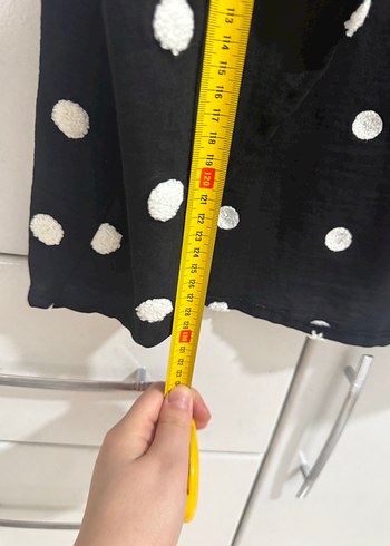 Uzun Kollu Düğmeli Siyah Puantiyeli Kimono - Görsel 4