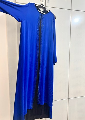 Mavi Uzun Salaş Kadın Elbise - Görsel 2