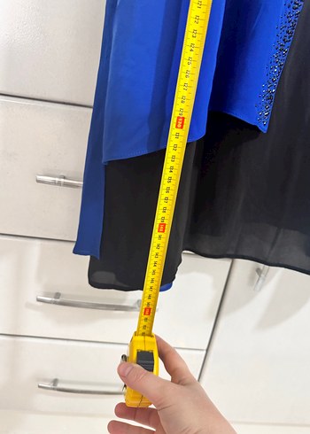 Mavi Uzun Salaş Kadın Elbise - Görsel 4