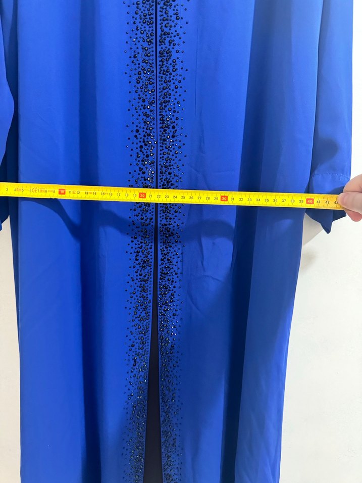 Mavi Uzun Salaş Kadın Elbise - Görsel 5