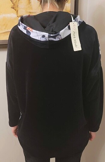 universal Beden Park moda kadife detaylı Sweat