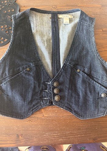 Düğmeli Denim / jean Kadın Yelek