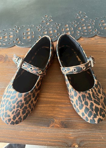 Kahverengi Leopar Desenli Tokalı Kız Çocuk Babet - Görsel 7