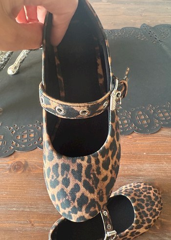 Kahverengi Leopar Desenli Tokalı Kız Çocuk Babet - Görsel 6