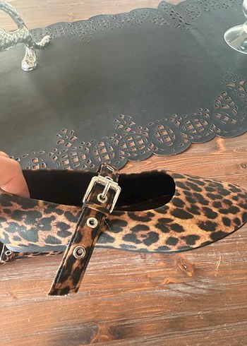 Kahverengi Leopar Desenli Tokalı Kız Çocuk Babet - Görsel 5