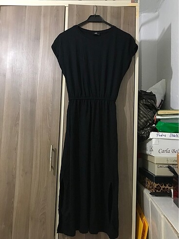 Diğer Modatrend siyah yırtmaçlı elbise