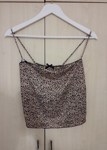 Kahverengi Leopar Desenli İnce Askılı Büstiyer - Görsel 2