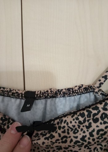 Kahverengi Leopar Desenli İnce Askılı Büstiyer - Görsel 4