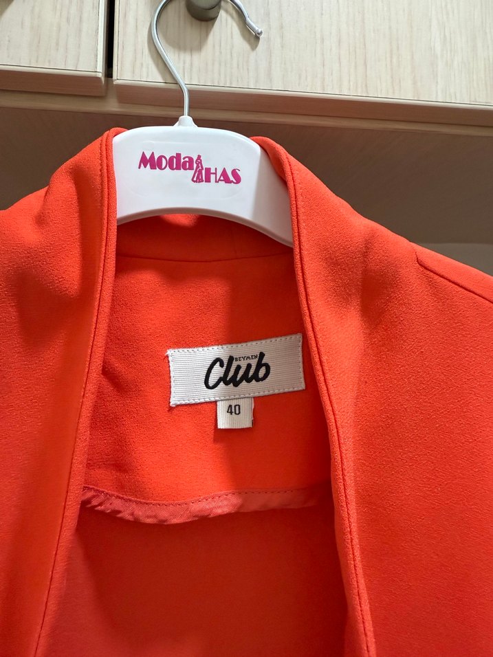 Kırmızı Drapeli Kadın Blazer Ceket - Görsel 2